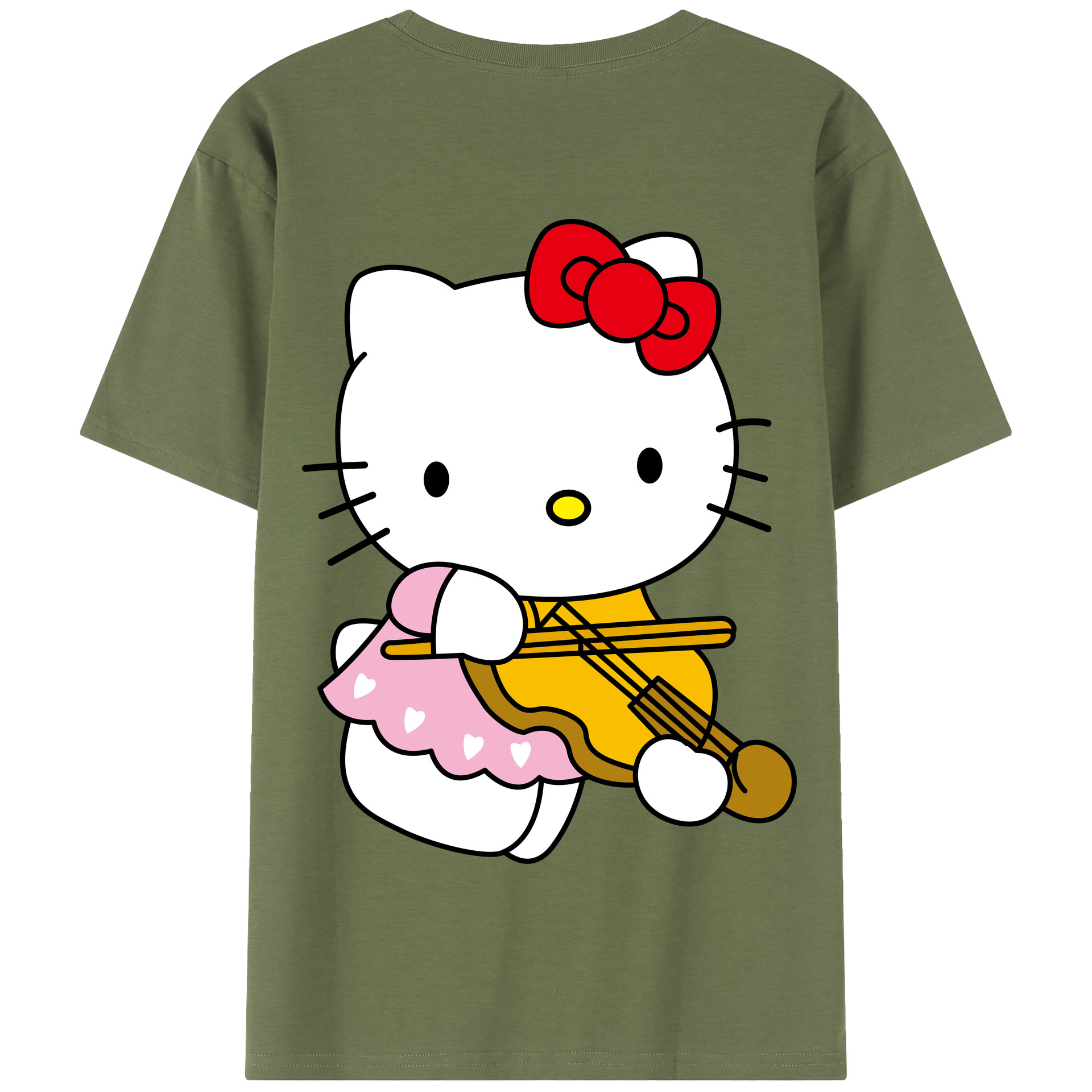 （画像用） Hello Kitty ハローキティ 綿100％半袖Tシャツ（背面プリント）